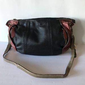 OrYany Black Brown Leather Shoulder Bag